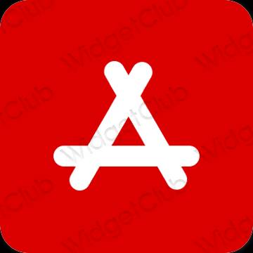 Esteettinen punainen AppStore sovelluskuvakkeet