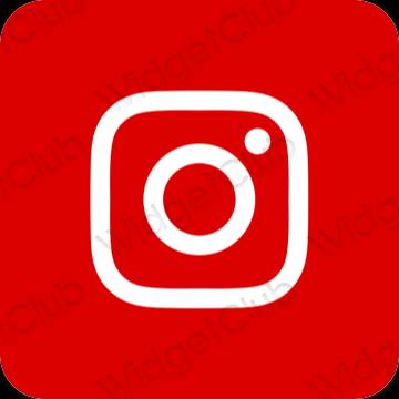 Estetinis raudona Instagram programėlių piktogramos