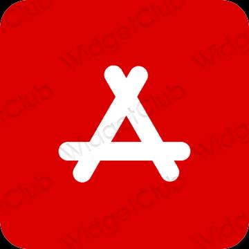 Estético rojo AppStore iconos de aplicaciones