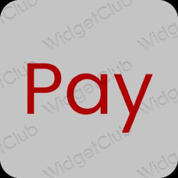 эстетический серый PayPay значки приложений