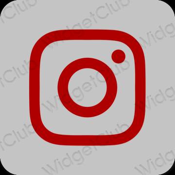 Esthétique grise Instagram icônes d'application