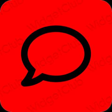 Estetický Červené Messages ikony aplikací