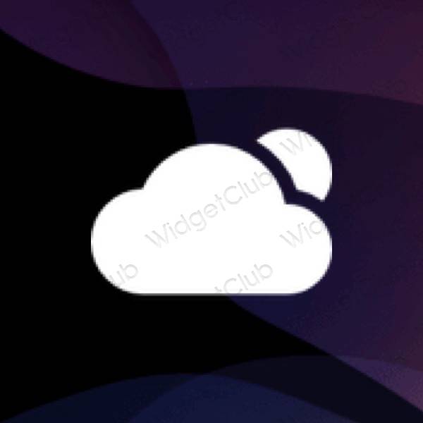 Esthétique noir Weather icônes d'application