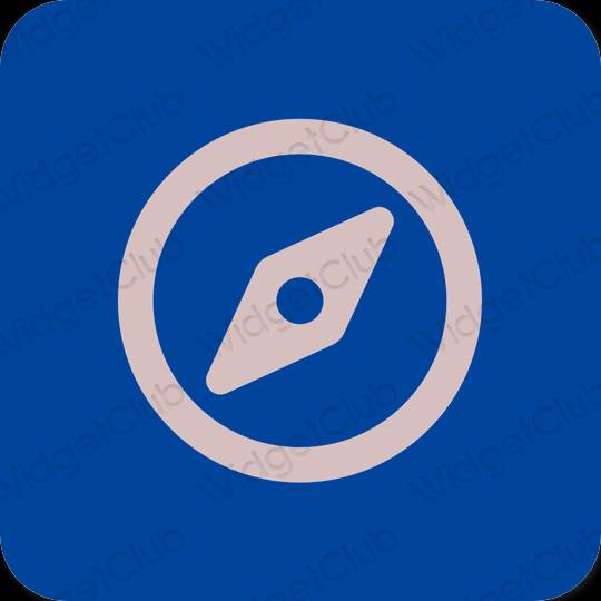 Æstetisk blå Safari app ikoner