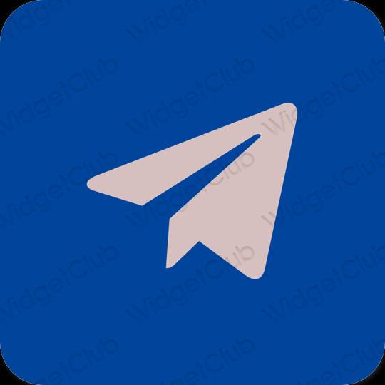 Estetické Modrá Telegram ikony aplikácií