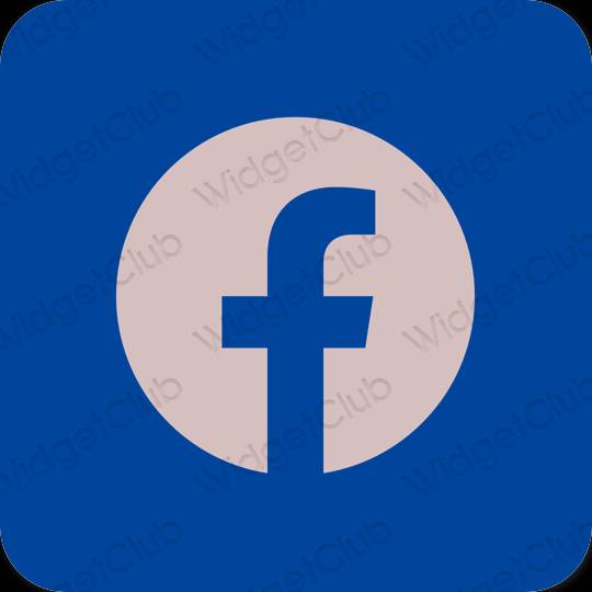 Estetický modrý Facebook ikony aplikací