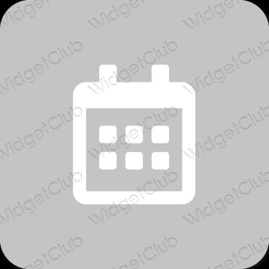Estético gris Calendar iconos de aplicaciones
