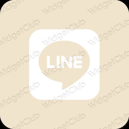 Estético bege LINE ícones de aplicativos