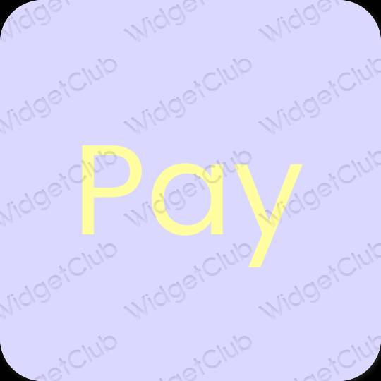 Естетичен пастелно синьо PayPay икони на приложения