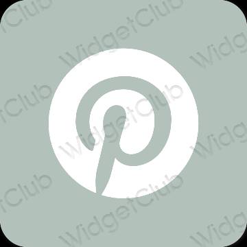 Esteetiline roheline Pinterest rakenduste ikoonid