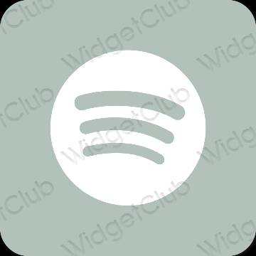 Esthétique vert Spotify icônes d'application