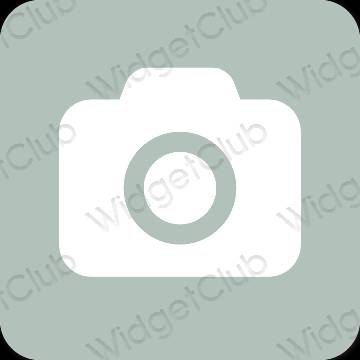 Estético verde Camera ícones de aplicativos