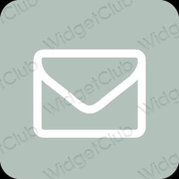 Estético verde Mail iconos de aplicaciones