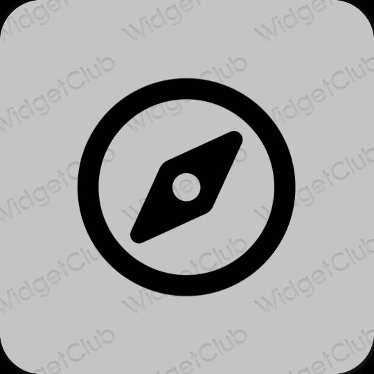 Stijlvol grijs Safari app-pictogrammen
