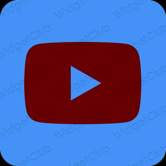 审美的 霓虹蓝 Youtube 应用程序图标