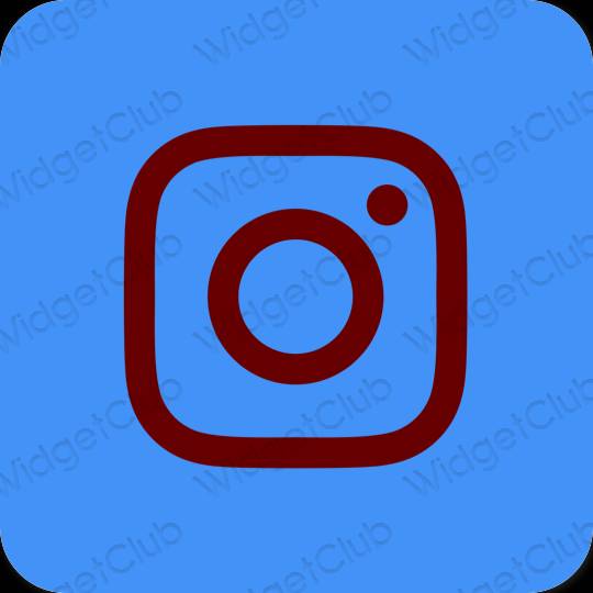Estetik neon mavi Instagram proqram nişanları