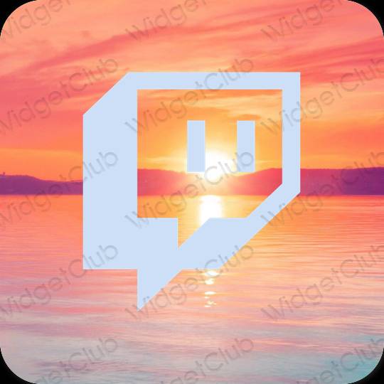 Æstetisk pastel blå Twitch app ikoner