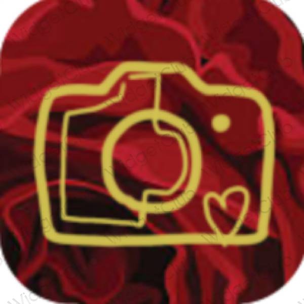 Esztétika lila Camera alkalmazás ikonok