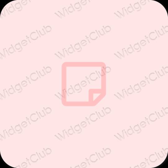 Estetyka różowy Books ikony aplikacji