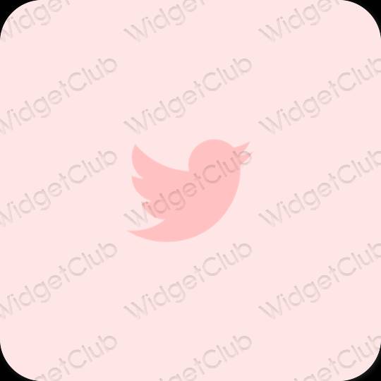 Esteettinen pastelli pinkki Twitter sovelluskuvakkeet