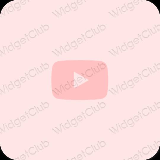 Esteetiline pastelne roosa Youtube rakenduste ikoonid
