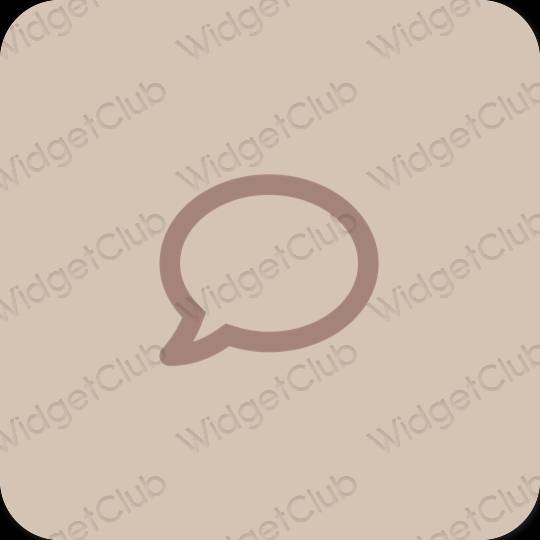 Estetyka beżowy Messages ikony aplikacji