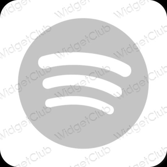 Estetické sivá Spotify ikony aplikácií