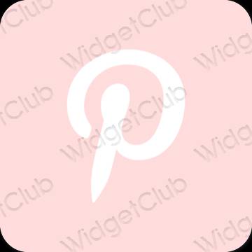 Aesthetic pastel pink Pinterest app icons