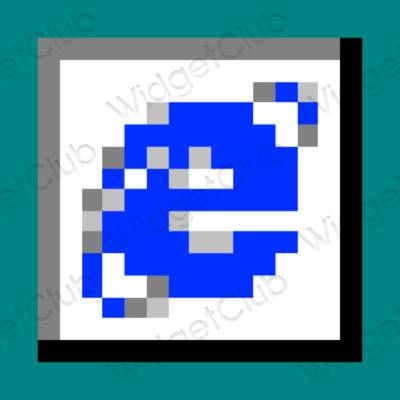 Estetinis mėlyna Safari programėlių piktogramos