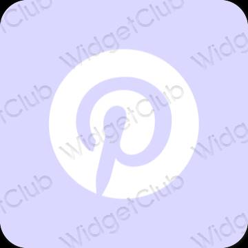 эстетический пастельно-голубой Pinterest значки приложений