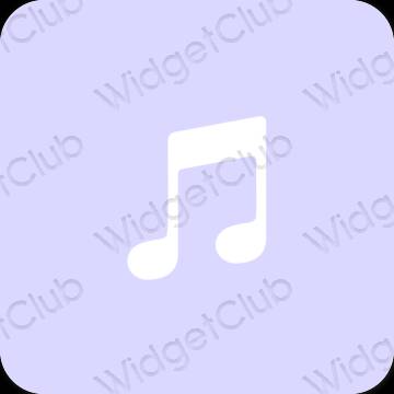 Aesthetic pastel blue Music app icons