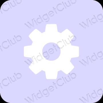 Estetis ungu Settings ikon aplikasi