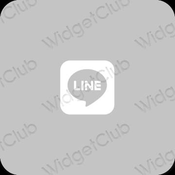 Estetsko siva LINE ikone aplikacij