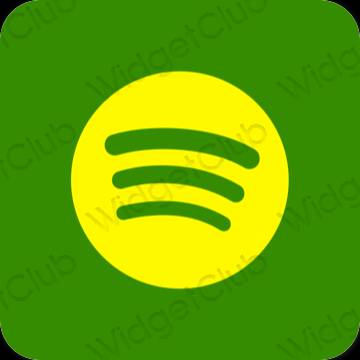 Естетичен зелено Spotify икони на приложения