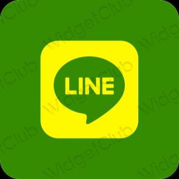 Estetyka Zielony LINE ikony aplikacji