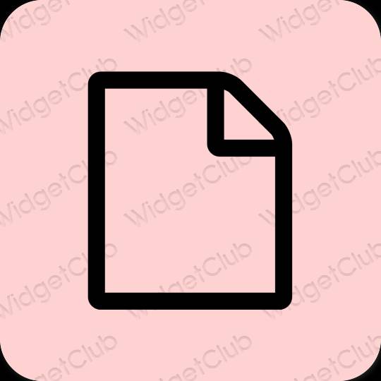 Esteettinen vaaleanpunainen Files sovelluskuvakkeet