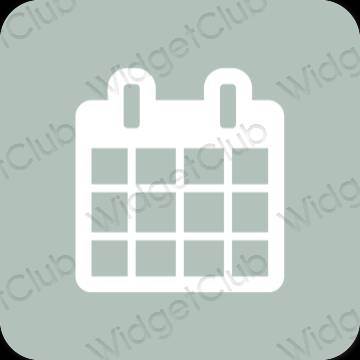 Estetsko zelena Calendar ikone aplikacij