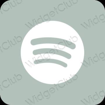 Естетски зелена Spotify иконе апликација