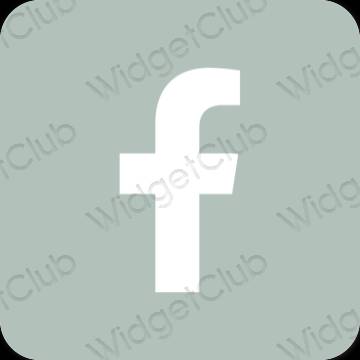 Estetyka Zielony Facebook ikony aplikacji