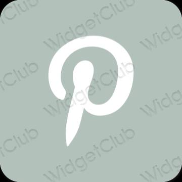 Aesthetic green Pinterest app icons