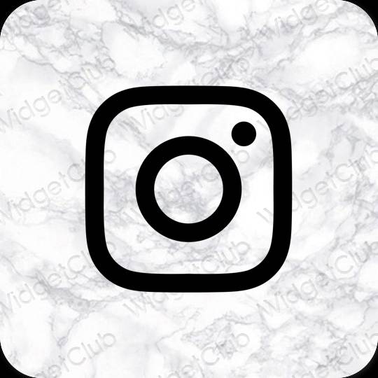 Estetinis juodas Instagram programėlių piktogramos