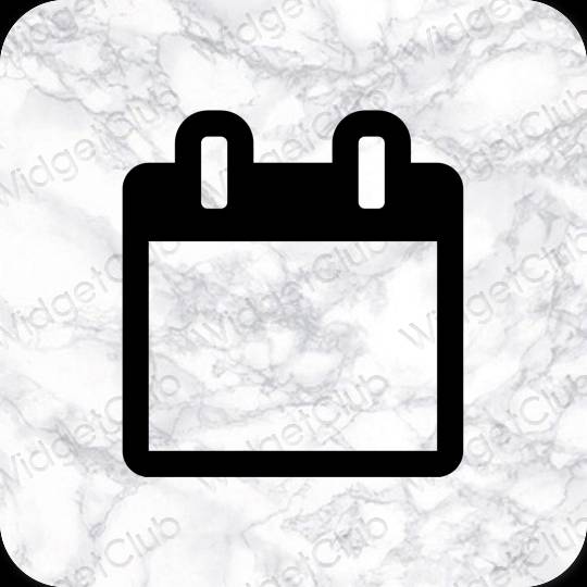 Естетичен черен Calendar икони на приложения