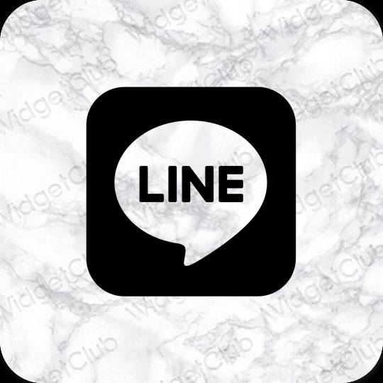Естетски црн LINE иконе апликација