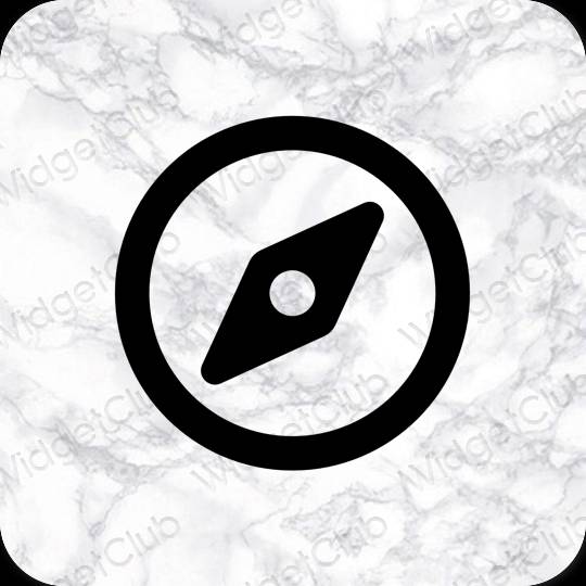 Estetické čierna Safari ikony aplikácií