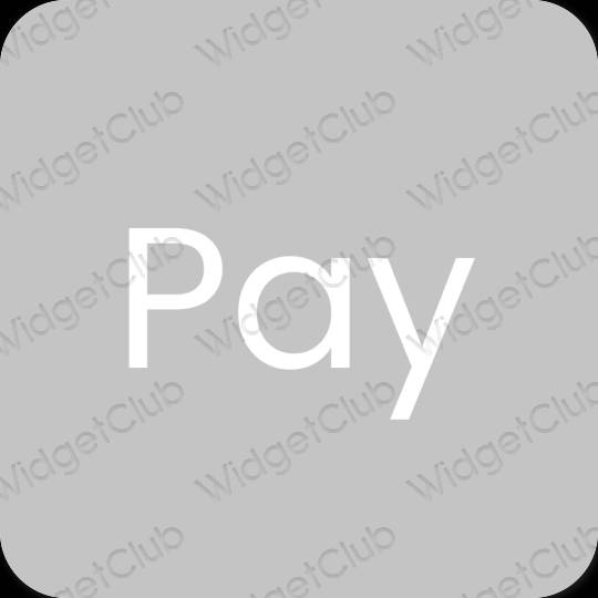 эстетический серый PayPay значки приложений