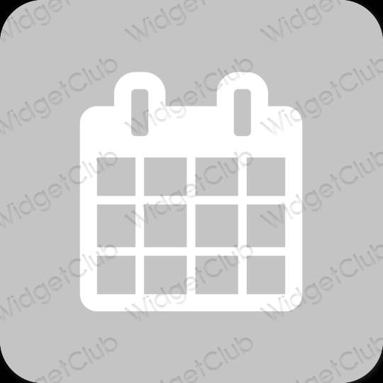 Естетичний сірий Calendar значки програм