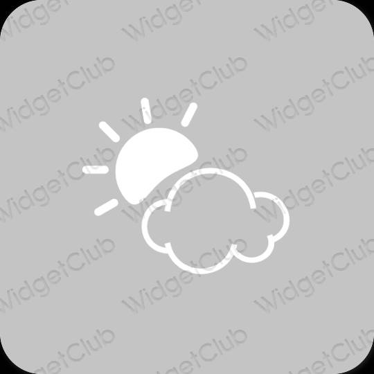 Esztétika szürke Weather alkalmazás ikonok