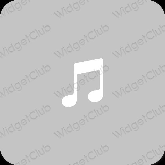 Ästhetisch grau Apple Music App-Symbole