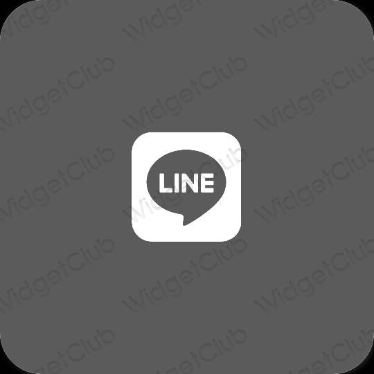 Estetski siva LINE ikone aplikacija