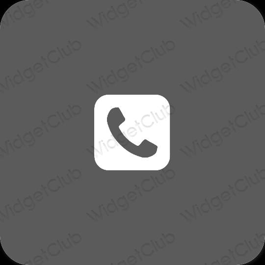 Esztétika szürke Phone alkalmazás ikonok
